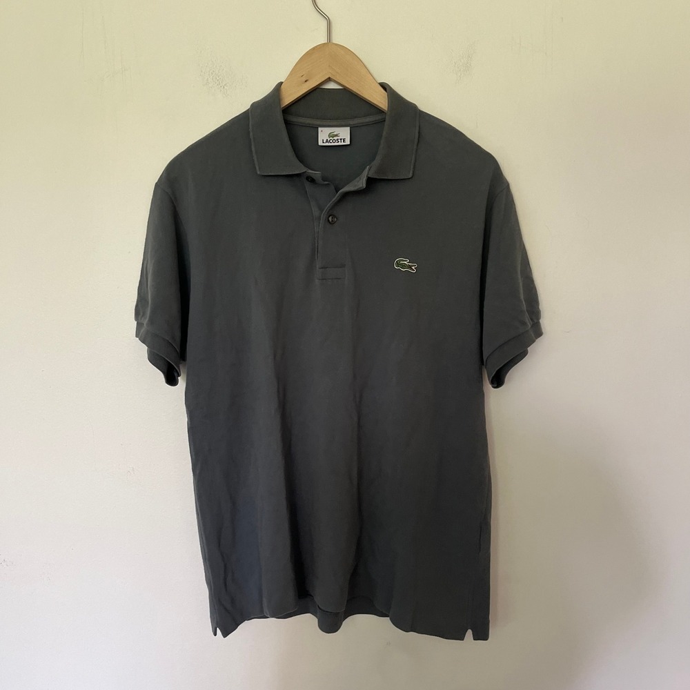 Lacoste Mens Short Sleeve Pique Polo Shirt Charcoal Grey Size 4 Medium